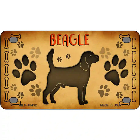 Beagle Novelty Metal License Plate 4" x 2.2" (MLP)