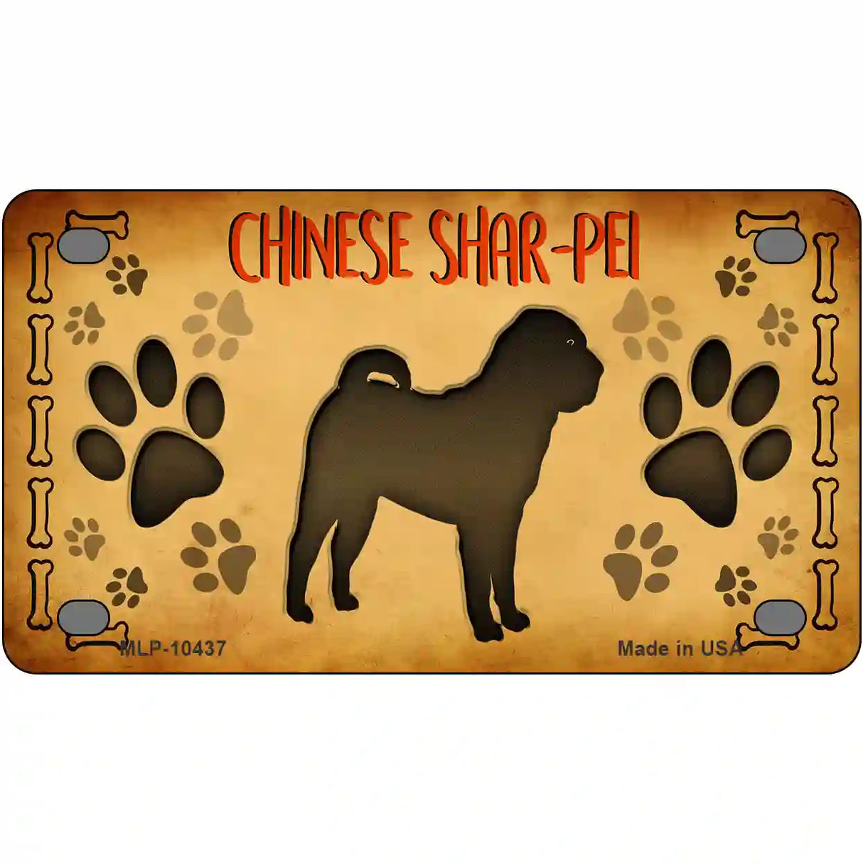 Chinese Shar Pei Novelty Metal License Plate 4" x 2.2" (MLP)