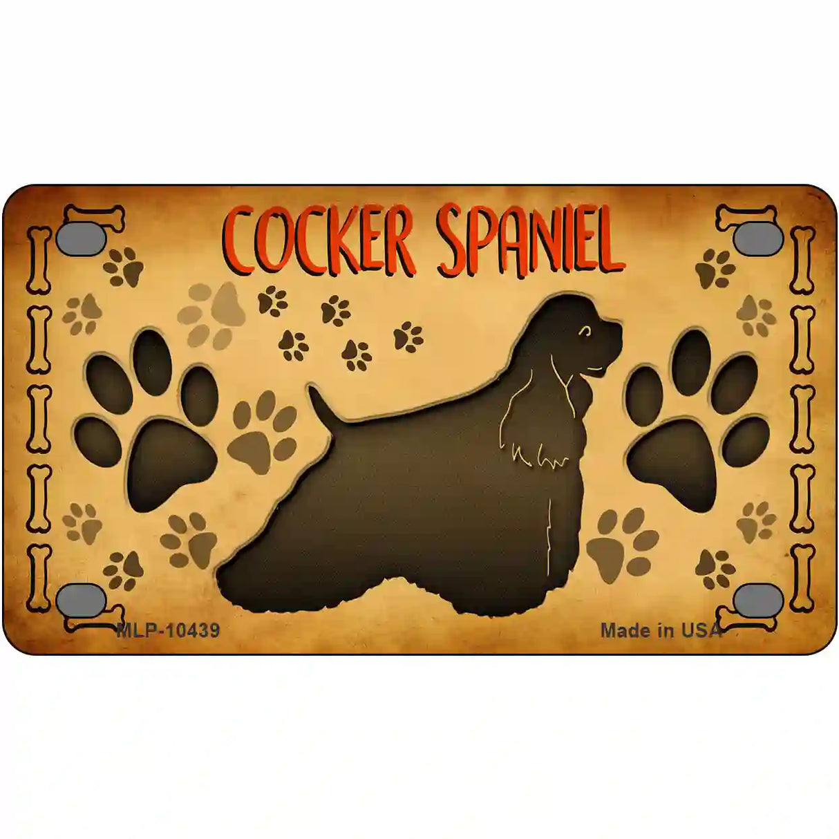 Cocker Spaniel Novelty Metal License Plate 4" x 2.2" (MLP)