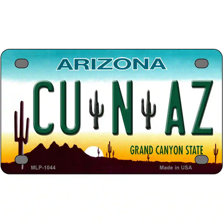 Cu N Az Novelty Metal License Plate 4" x 2.2" (MLP)