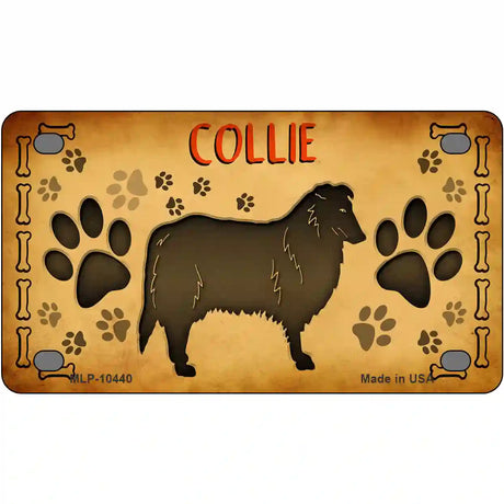 Collie Novelty Metal License Plate 4" x 2.2" (MLP)