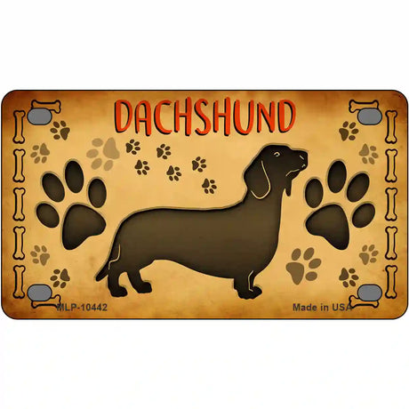 Dachshund Novelty Metal License Plate 4" x 2.2" (MLP)