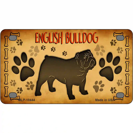 English Bulldog Novelty Metal License Plate 4" x 2.2" (MLP)