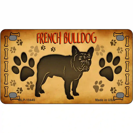 French Bulldog Novelty Metal License Plate 4" x 2.2" (MLP)