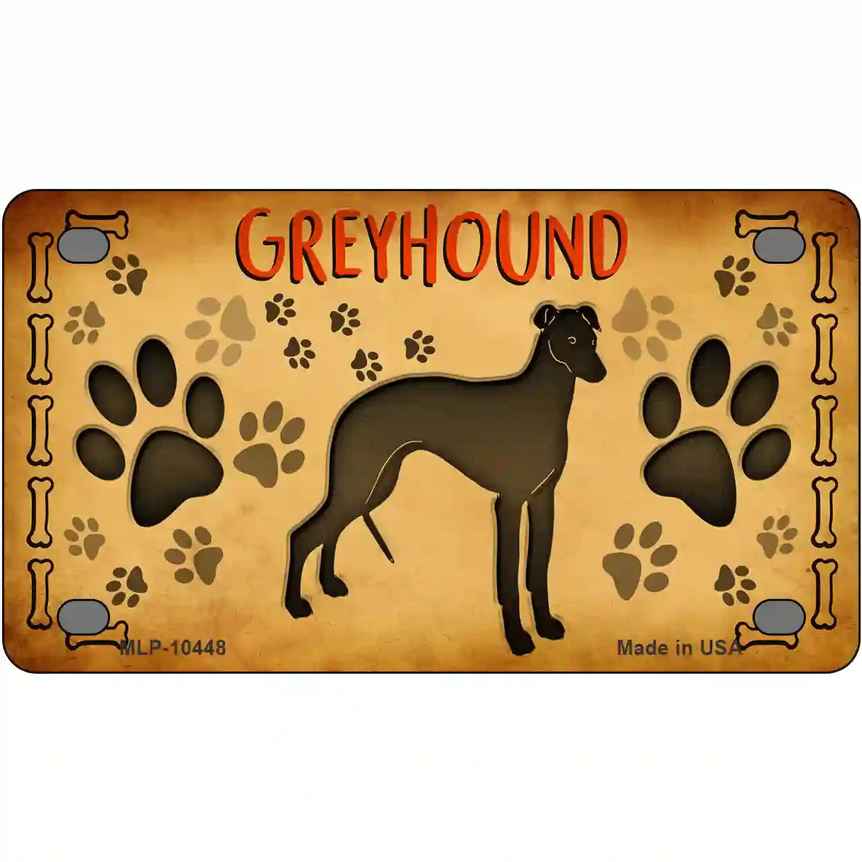 Greyhound Novelty Metal License Plate 4" x 2.2" (MLP)