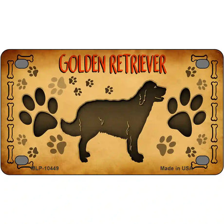 Golden Retriever Novelty Metal License Plate 4" x 2.2" (MLP)