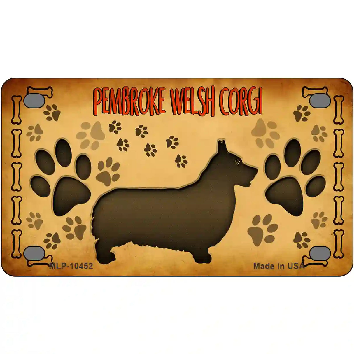 Pembroke Welsh Corgi Novelty Metal License Plate 4" x 2.2" (MLP)