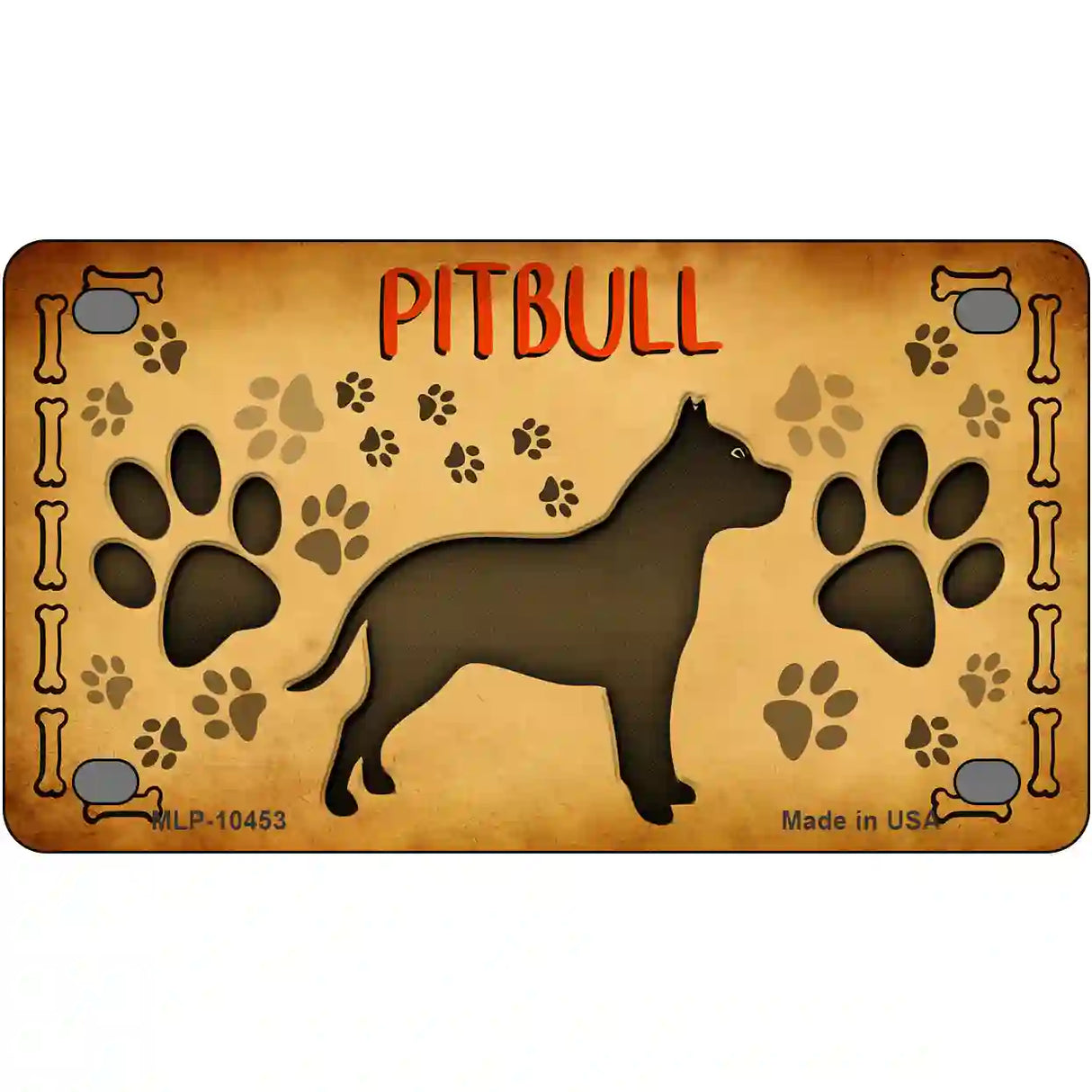 Pitbull Novelty Metal License Plate 4" x 2.2" (MLP)