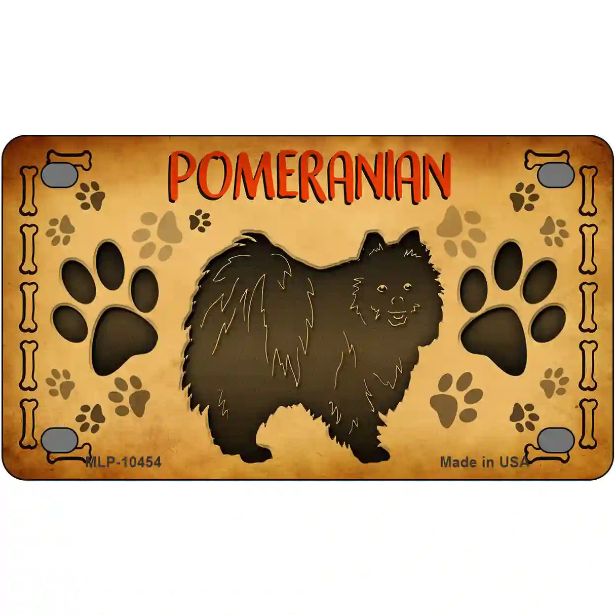 Pomeranian Novelty Metal License Plate 4" x 2.2" (MLP)