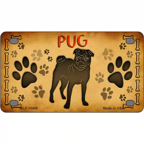 Pug Novelty Metal License Plate 4" x 2.2" (MLP)