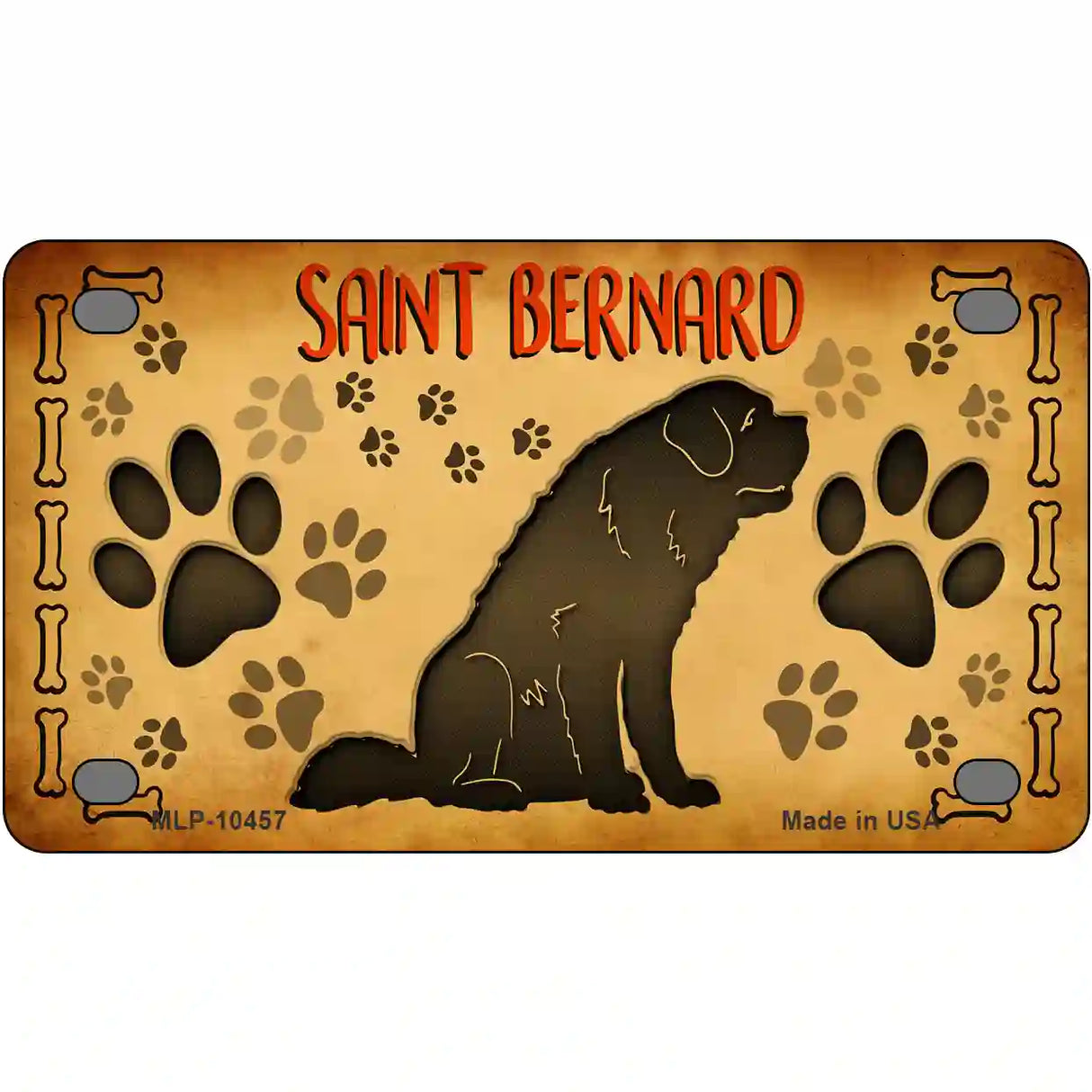 Saint Bernard Novelty Metal License Plate 4" x 2.2" (MLP)