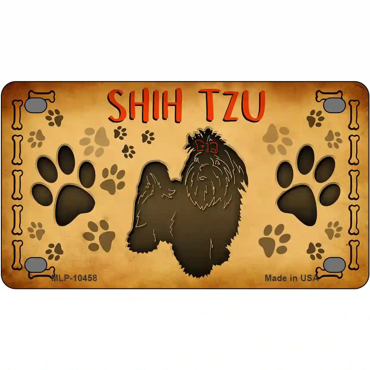 Shih Tzu Novelty Metal License Plate 4" x 2.2" (MLP)