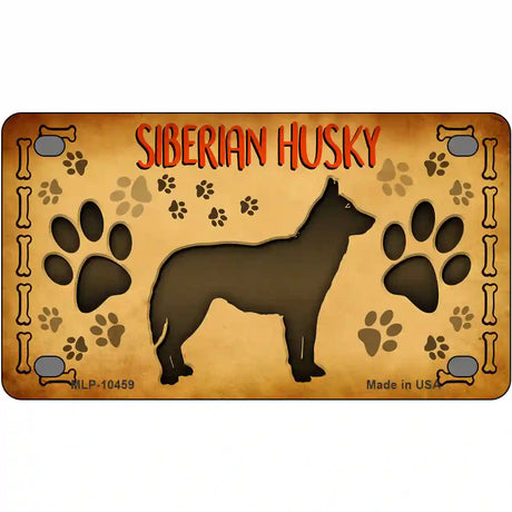 Siberian Husky Novelty Metal License Plate 4" x 2.2" (MLP)