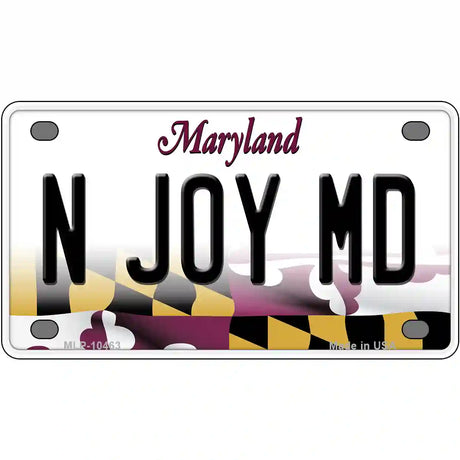 N Joy MD Maryland Metal Novelty License Plate 4" x 2.2" (MLP)