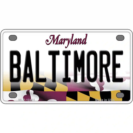 Baltimore Maryland Metal Novelty License Plate 4" x 2.2" (MLP)