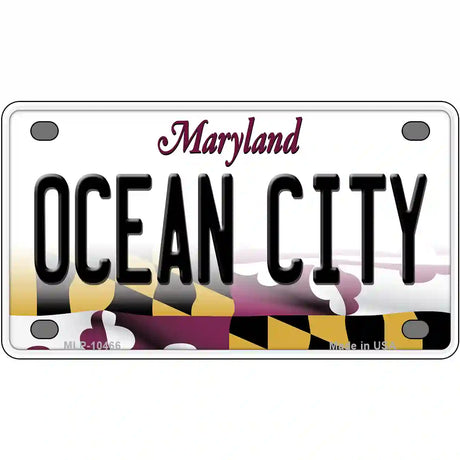 Ocean City Maryland Metal Novelty License Plate 4" x 2.2" (MLP)