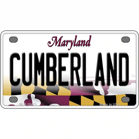 Cumberland Maryland Metal Novelty License Plate 4" x 2.2" (MLP)