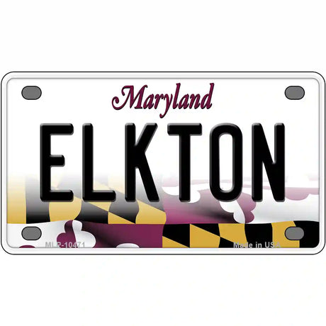 Elkton Maryland Metal Novelty License Plate 4" x 2.2" (MLP)