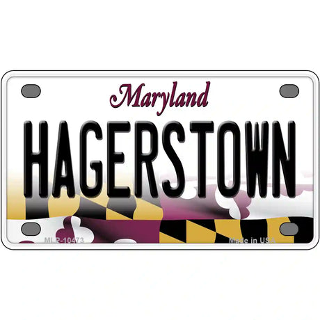 Hagerstown Maryland Metal Novelty License Plate 4" x 2.2" (MLP)