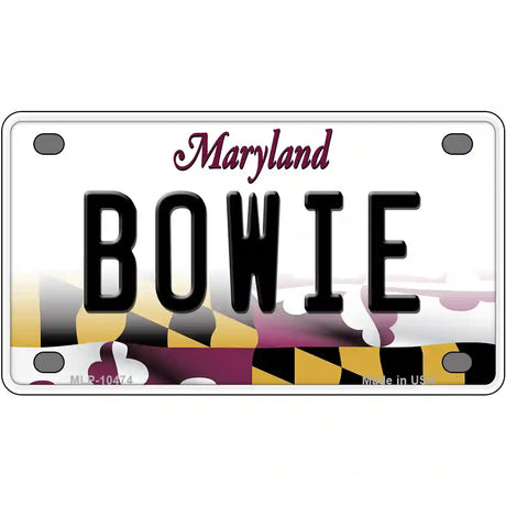 Bowie Maryland Metal Novelty License Plate 4" x 2.2" (MLP)