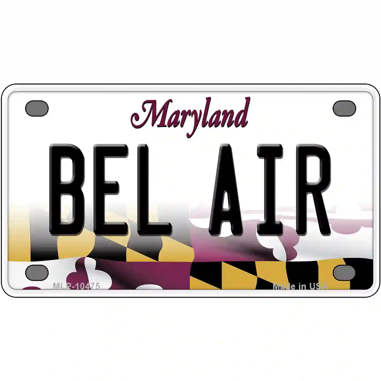 Bel Air Maryland Metal Novelty License Plate 4" x 2.2" (MLP)