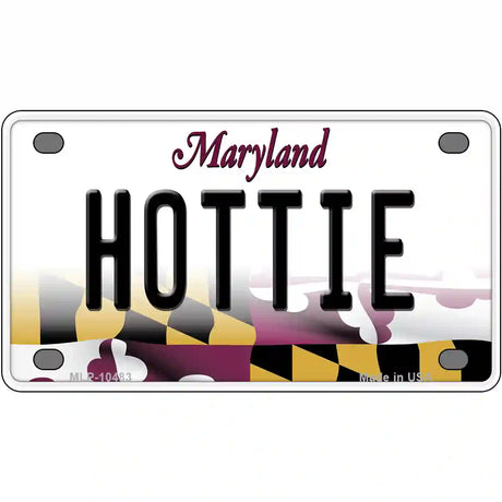 Hottie Maryland Metal Novelty License Plate 4" x 2.2" (MLP)