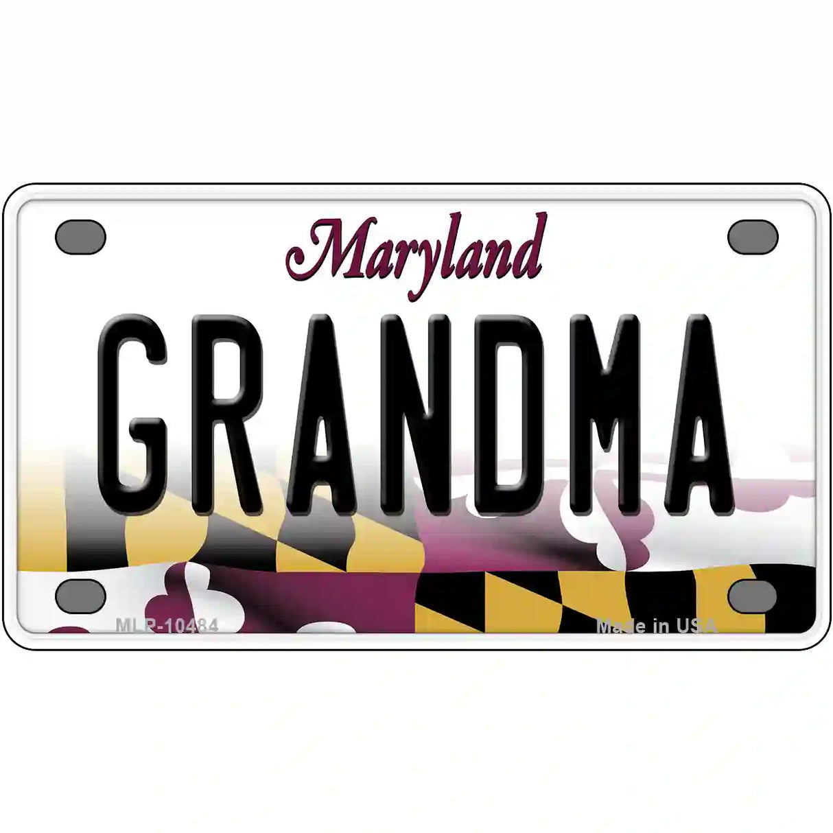 Grandma Maryland Metal Novelty License Plate 4" x 2.2" (MLP)