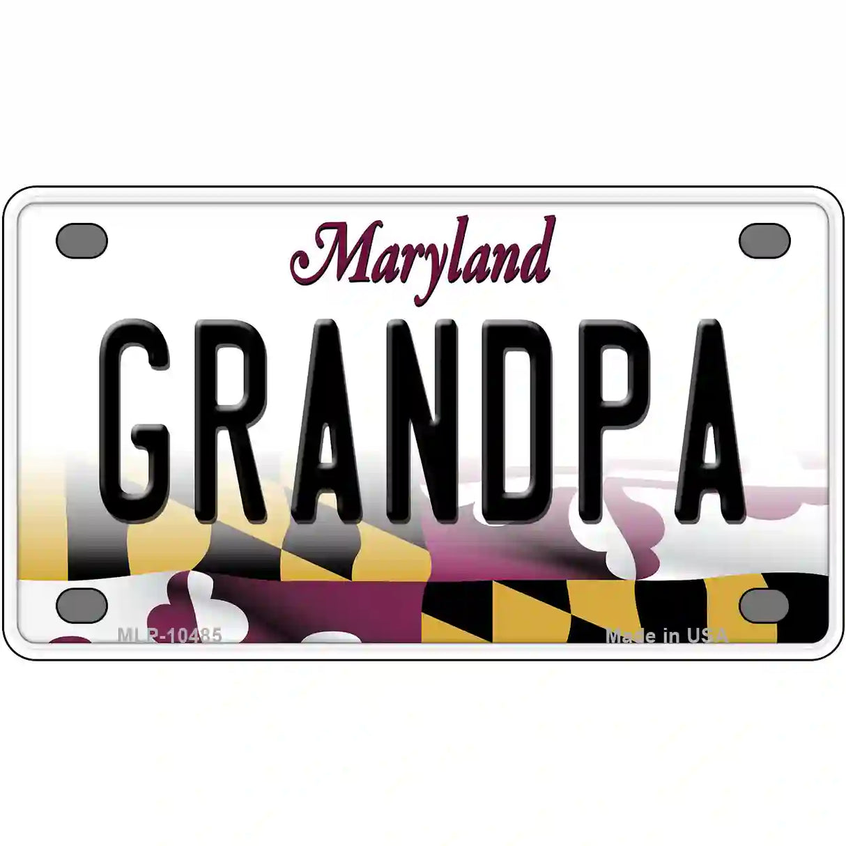 Grandpa Maryland Metal Novelty License Plate 4" x 2.2" (MLP)