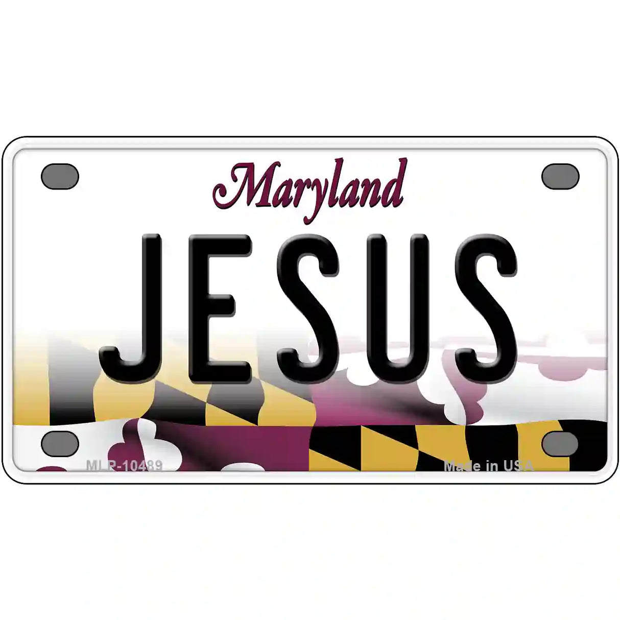 Jesus Maryland Metal Novelty License Plate 4" x 2.2" (MLP)