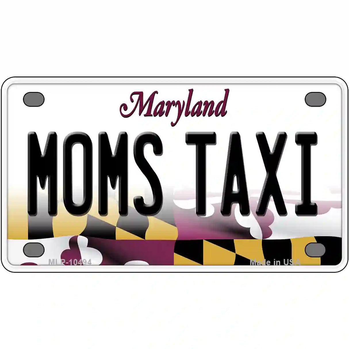 Moms Taxi Maryland Metal Novelty License Plate 4" x 2.2" (MLP)