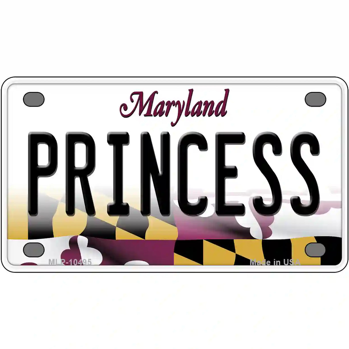 Princess Maryland Metal Novelty License Plate 4" x 2.2" (MLP)