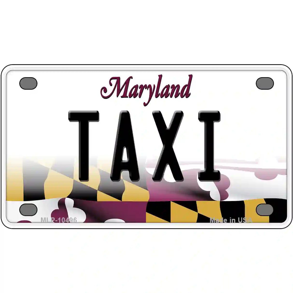 Taxi Maryland Metal Novelty License Plate 4" x 2.2" (MLP)