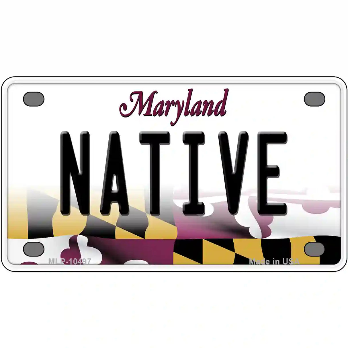 Native Maryland Metal Novelty License Plate 4" x 2.2" (MLP)