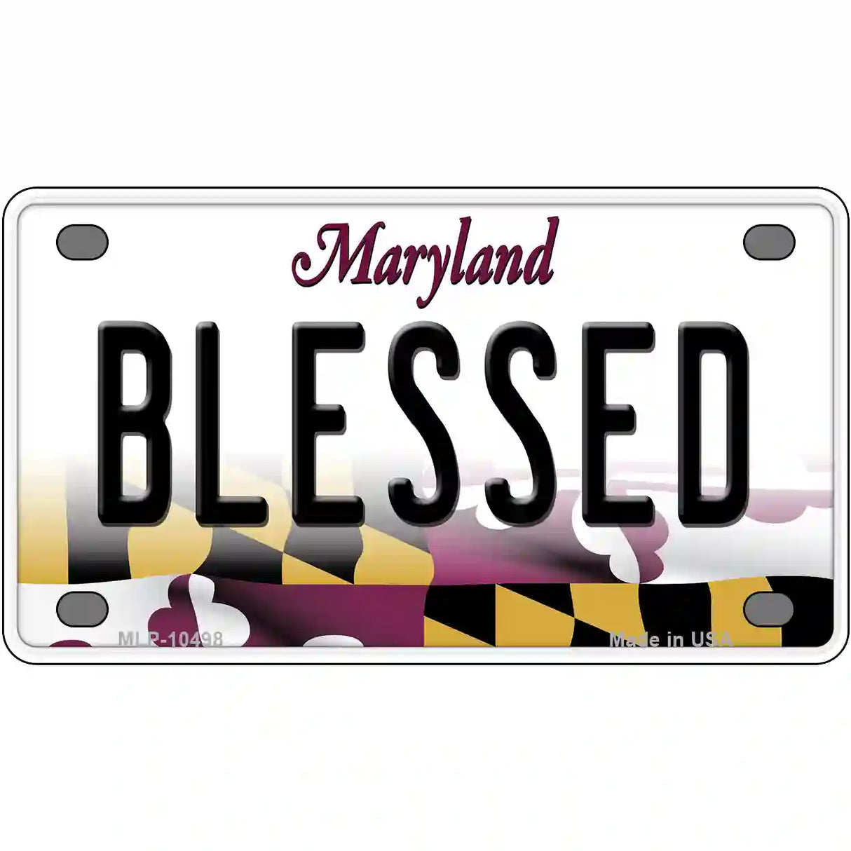 Blessed Maryland Metal Novelty License Plate 4" x 2.2" (MLP)