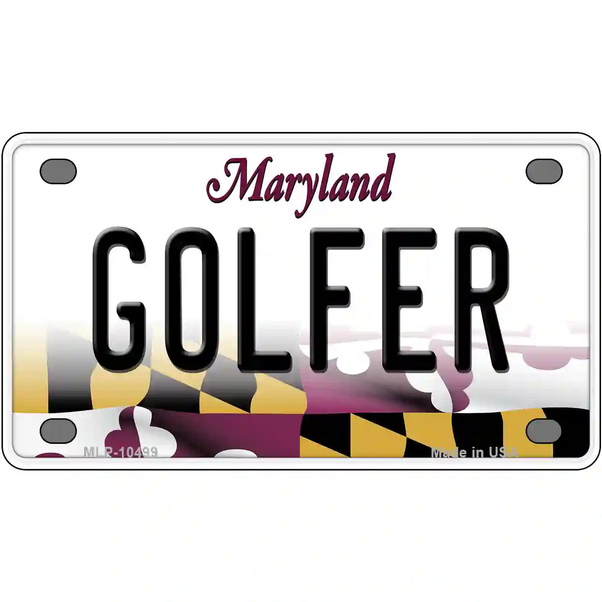 Golfer Maryland Metal Novelty License Plate 4" x 2.2" (MLP)