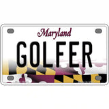 Golfer Maryland Metal Novelty License Plate 4" x 2.2" (MLP)