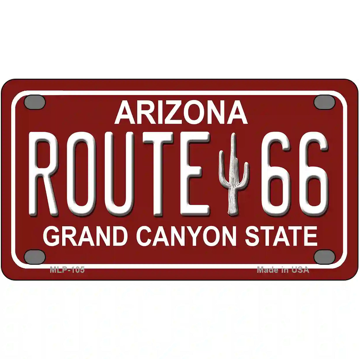 Route 66 Arizona Red Novelty Metal License Plate 4" x 2.2" (MLP)