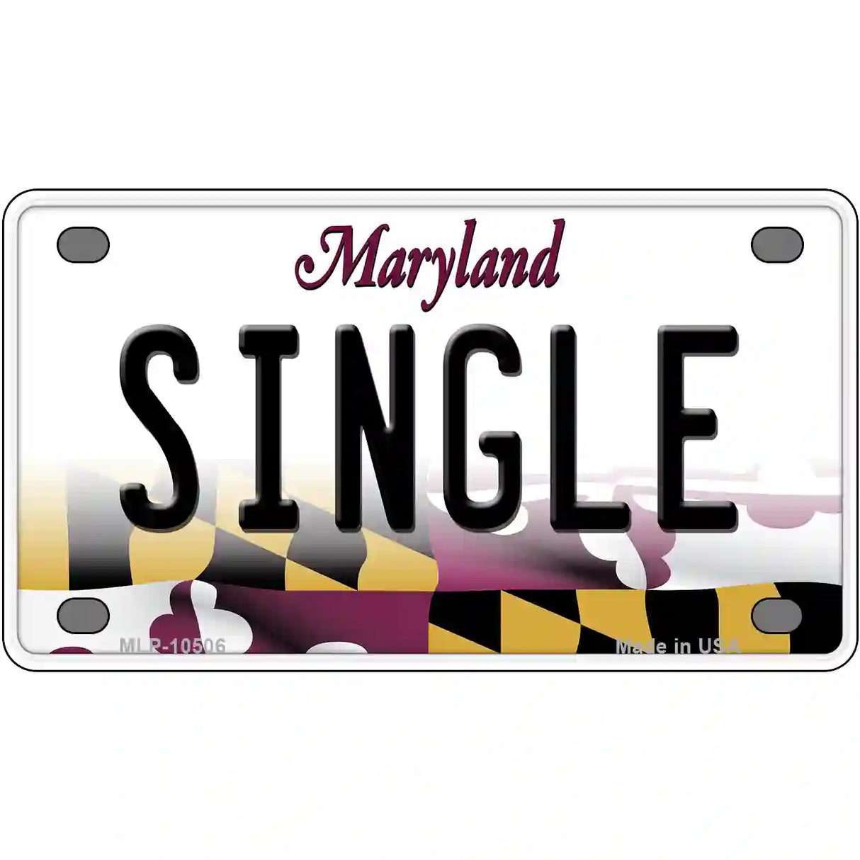 Single Maryland Metal Novelty License Plate 4" x 2.2" (MLP)