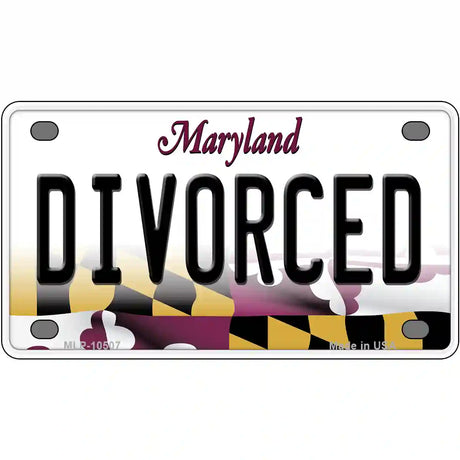 Divorced Maryland Metal Novelty License Plate 4" x 2.2" (MLP)