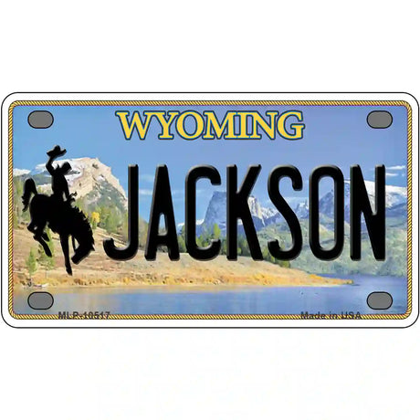 Jackson Wyoming Metal Novelty License Plate 4" x 2.2" (MLP)