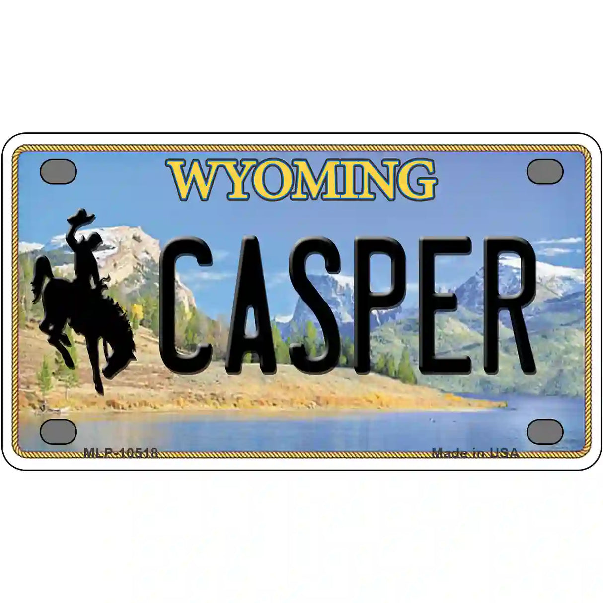 Casper Wyoming Metal Novelty License Plate 4" x 2.2" (MLP)