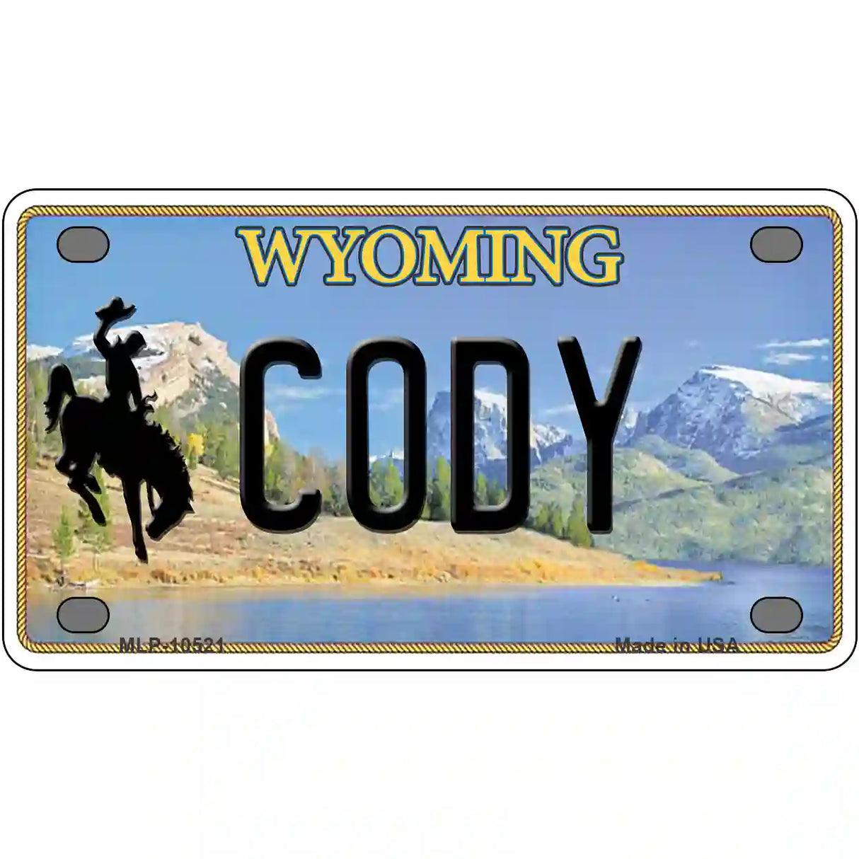 Cody Wyoming Metal Novelty License Plate 4" x 2.2" (MLP)