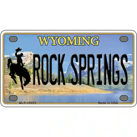 Rock Springs Wyoming Metal Novelty License Plate 4" x 2.2" (MLP)