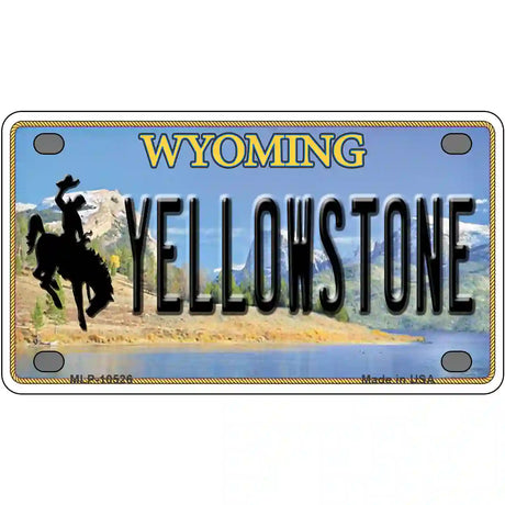 Yellowstone Wyoming Metal Novelty License Plate 4" x 2.2" (MLP)