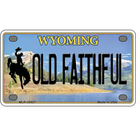 Old Faithful Wyoming Metal Novelty License Plate 4" x 2.2" (MLP)