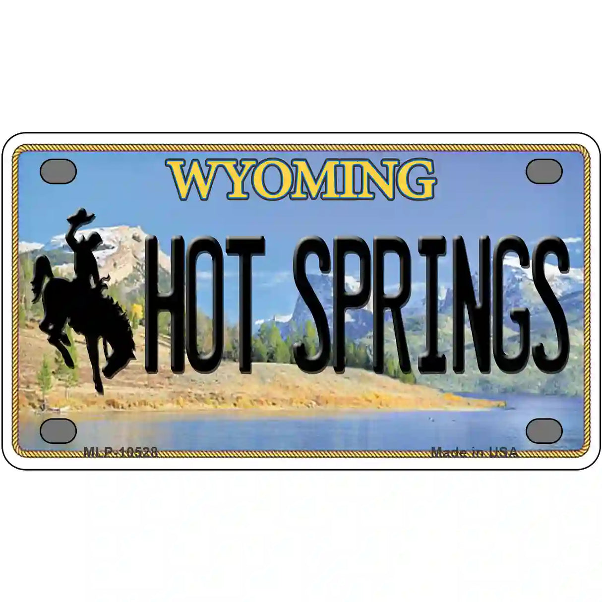 Hot Springs Wyoming Metal Novelty License Plate 4" x 2.2" (MLP)