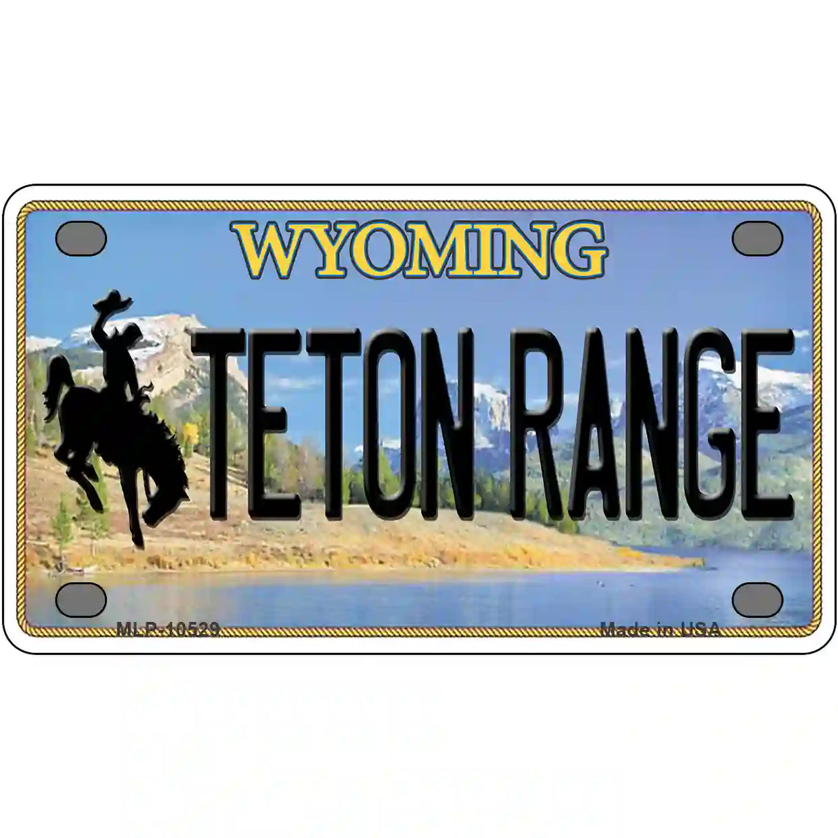 Teton Range Wyoming Metal Novelty License Plate 4" x 2.2" (MLP)