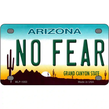 No Fear Arizona Novelty Metal License Plate 4" x 2.2" (MLP)