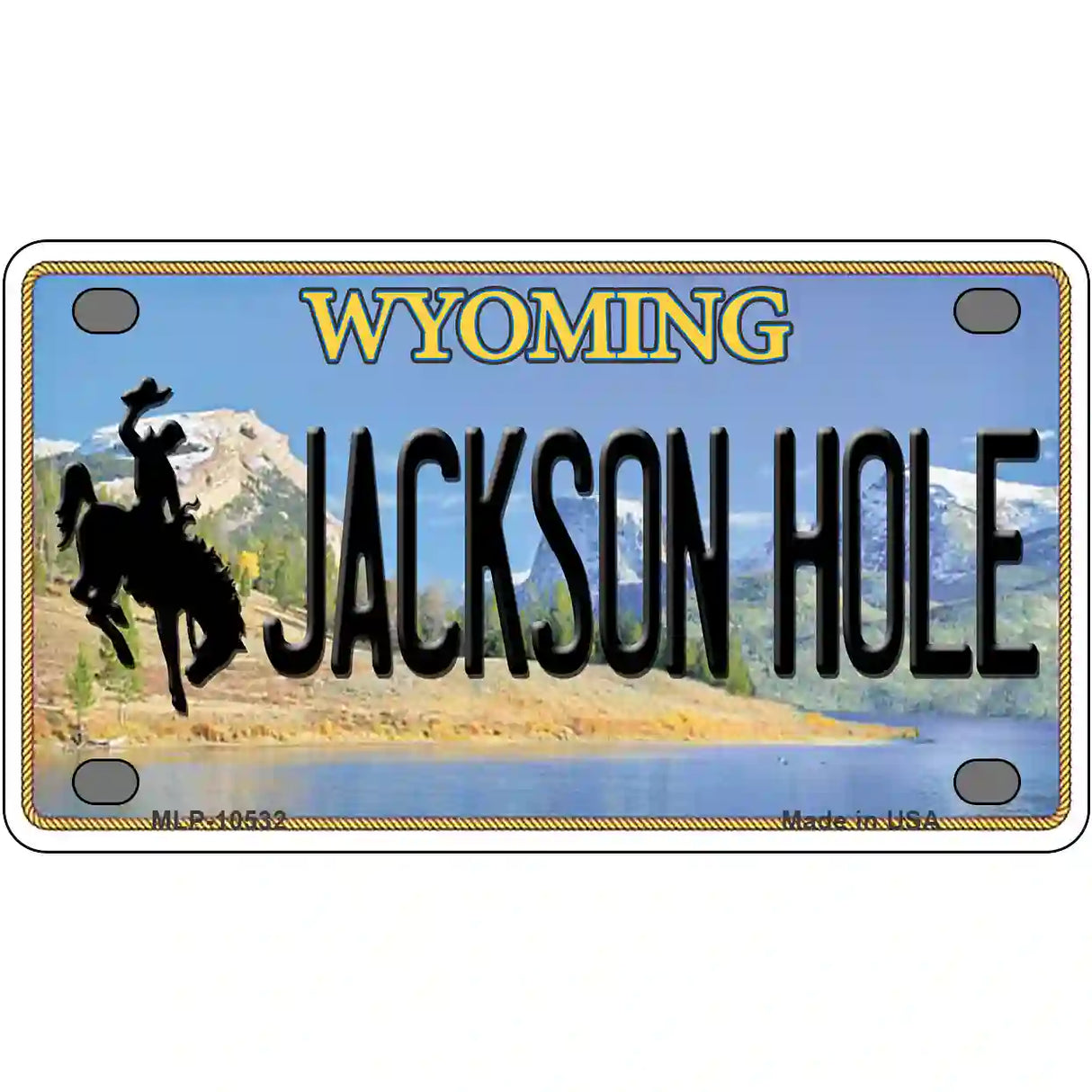 Jackson Hole Wyoming Metal Novelty License Plate 4" x 2.2" (MLP)