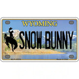 Snow Bunny Wyoming Metal Novelty License Plate 4" x 2.2" (MLP)